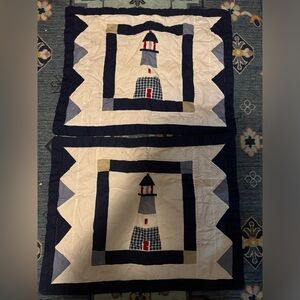 2 light house quilted shams
